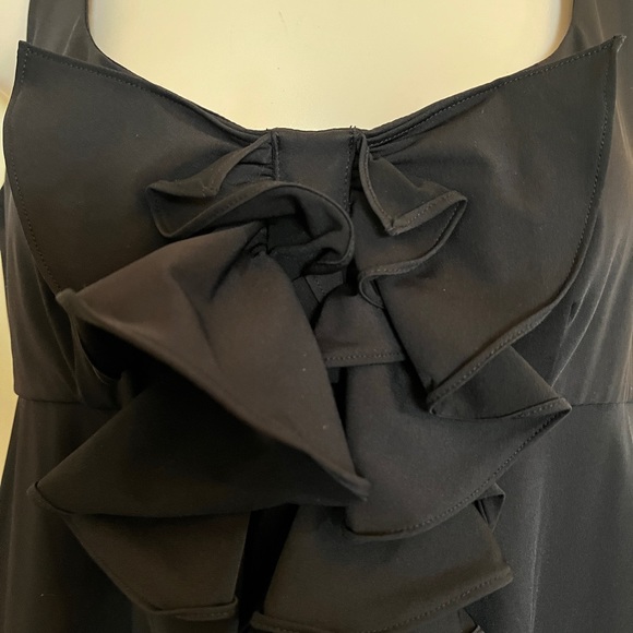 Diane von Furstenberg Black Dress with Ruffled Front NWT - Picture 3 of 10